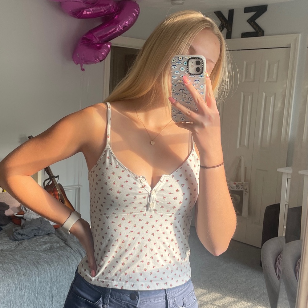 brandy melville floral tank
